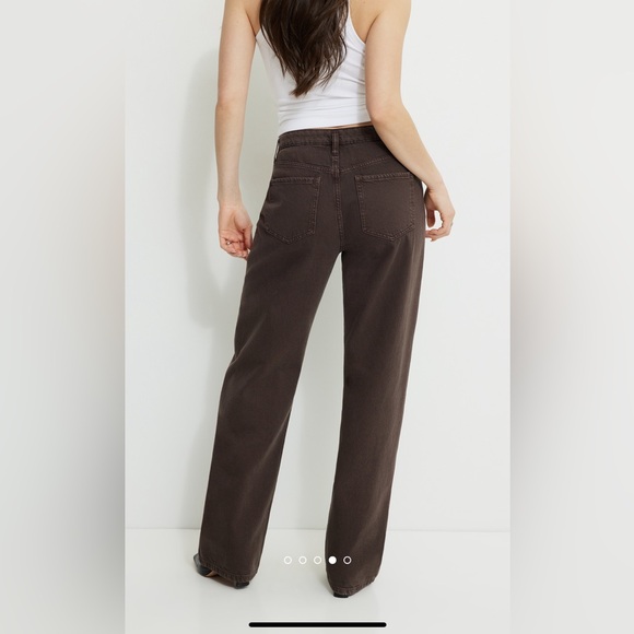 Dynamite Mika Relaxed Straight Leg Jeans in Brown 28/6R - Picture 2 of 7